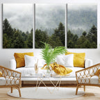 Misty Mountain Forest Wall Art Canvas Print