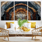 Abstract Wood Grain Canvas Print, Tree Ring Pattern Wall Art, Extra Large Living Room Wall Decor