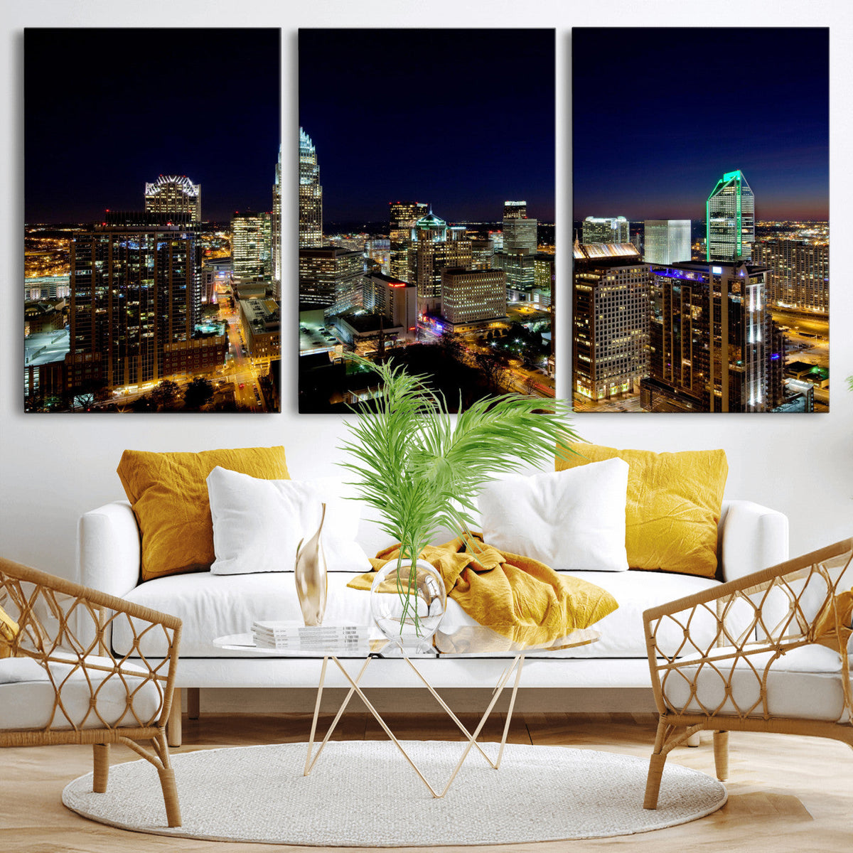 Atlanta Skyline Wall Art Canvas Print | Modern Cityscape