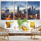 Atlanta Skyline Wall Art Canvas Print, Atlanta Downtown Night Cityscape