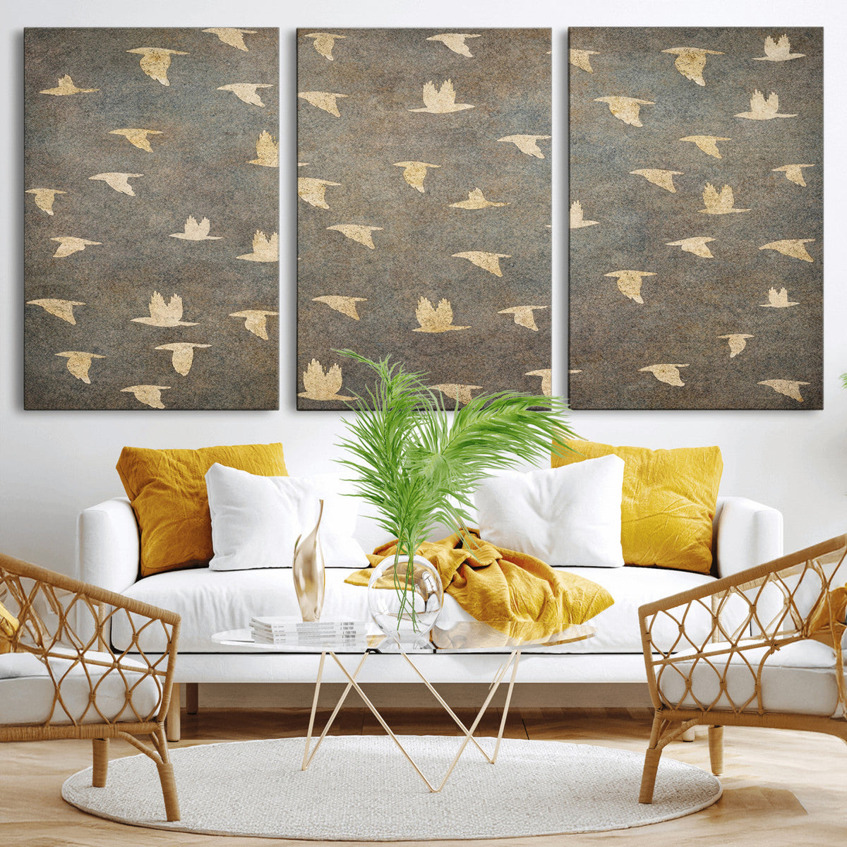 Abstract Birds Wall Art Canvas Print