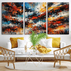 Lyrical Abstract Wall Art Canvas Print, Orange Blue Abstract