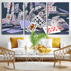 Playing Cards Canvas Wall Art | Casino Game Room Decor