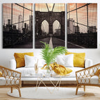 Brooklyn Bridge Canvas Wall Art, New York City Skyline Photography