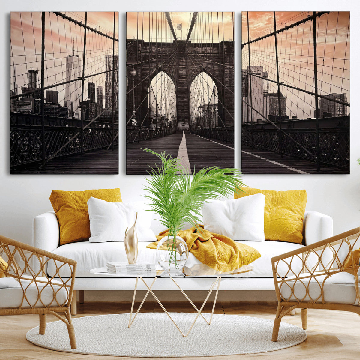 Brooklyn Bridge Canvas Wall Art, New York City Skyline Photography