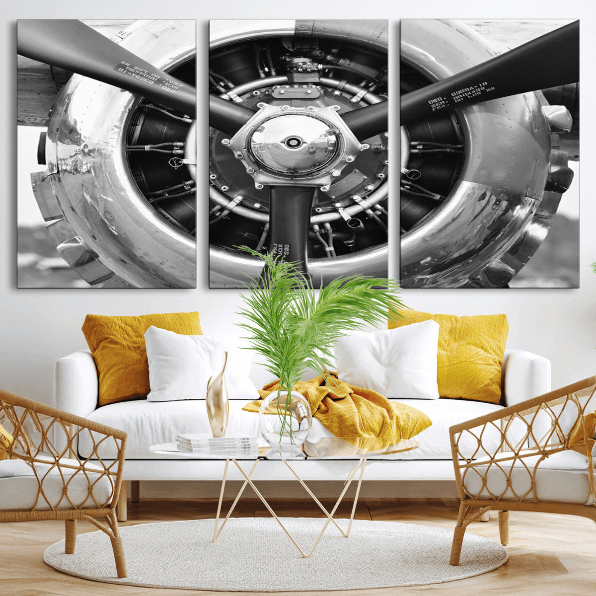 Vintage Airplane Wall Art Canvas Print