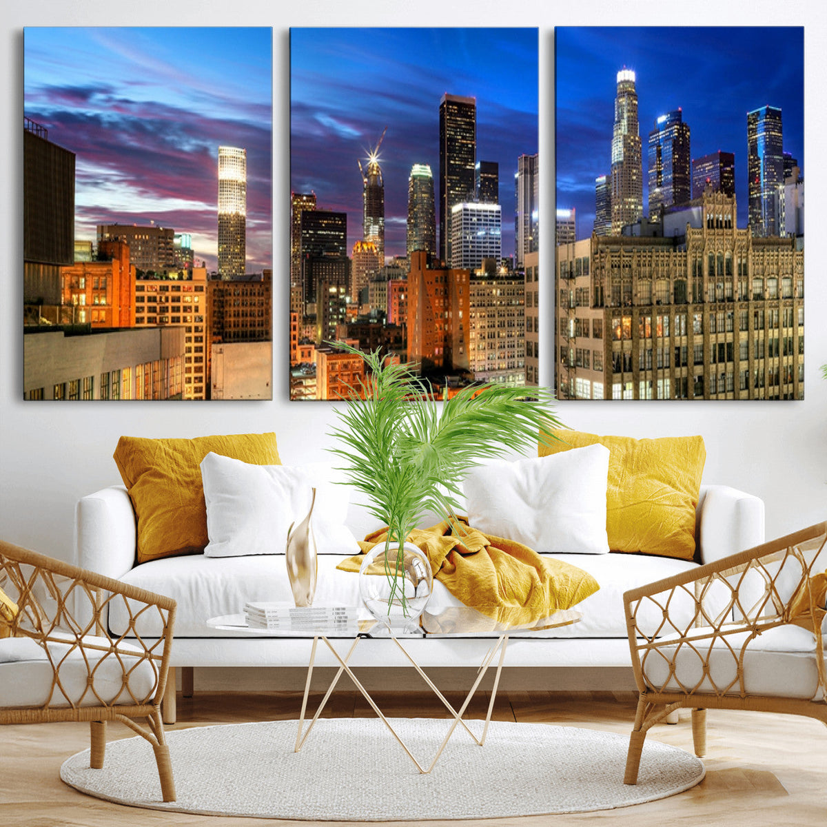 Los Angeles Night Wall Art Canvas Print