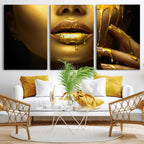Gold and Women Wall Art Canvas Print