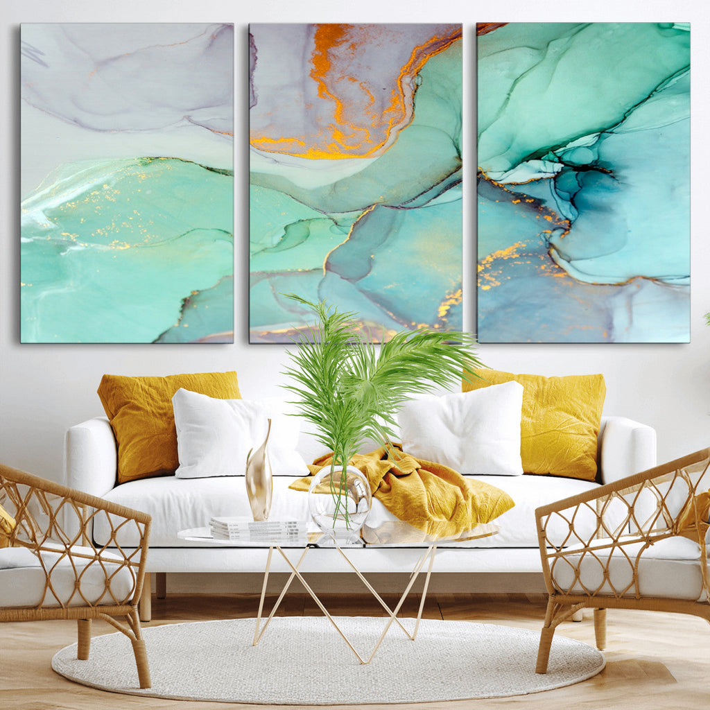 Colorful Marble Fluid Effect Canvas Wall Art Print