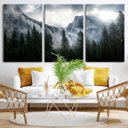 Wall Art Foggy Forest Landscape Canvas Print