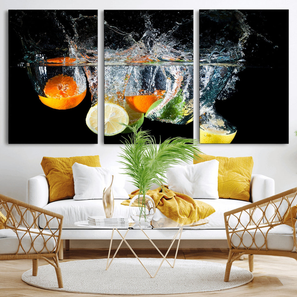 Kitchen Wall Art, Kitchen Fruits Art Canvas Print