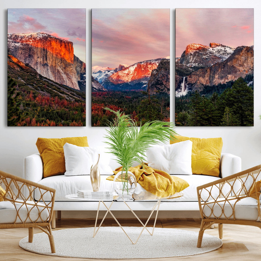 Yosemite Half Dome Wall Art Canvas Print El Capitan