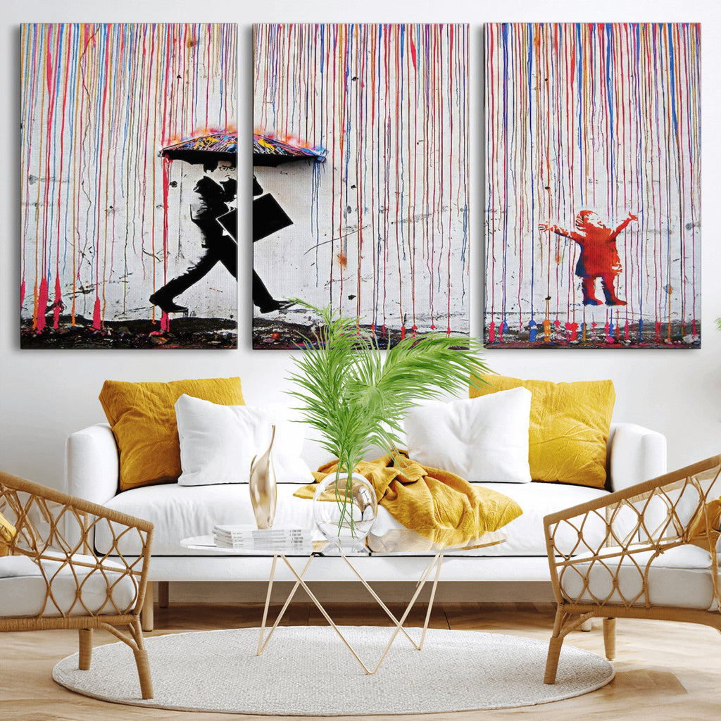 Banksy Wall Art Canvas Print | Framed Graffiti Street Art Picture