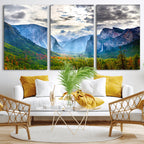 Yosemite Park Half Dome 3 Panel Canvas Print | Large Giclée Landscape Wall Art