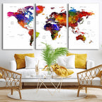 World Map Canvas Print | Detailed Map of the World Wall Art