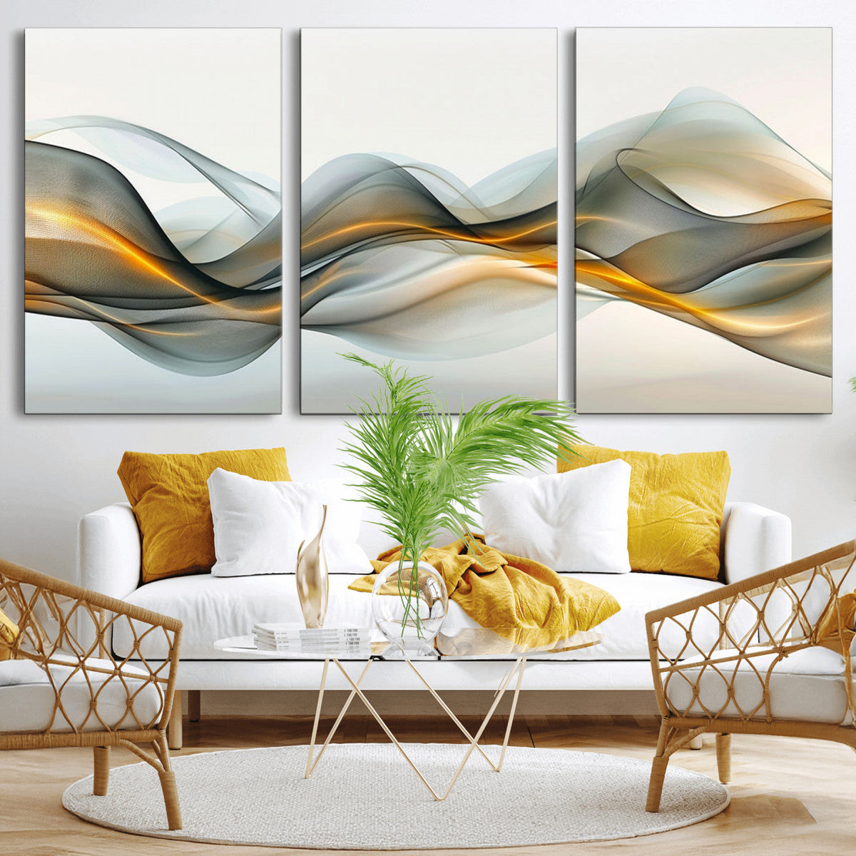Abstract Wave Canvas Wall Art | Fluid Contemporary Elegance in Motion