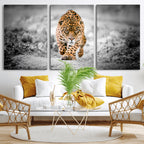 Jaguar Wall Art Canvas Print, Majestic Big Cat in Focused Pursuit