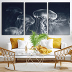 Jellyfish Wall Art Canvas Print, Modern Abstract Jellyfish