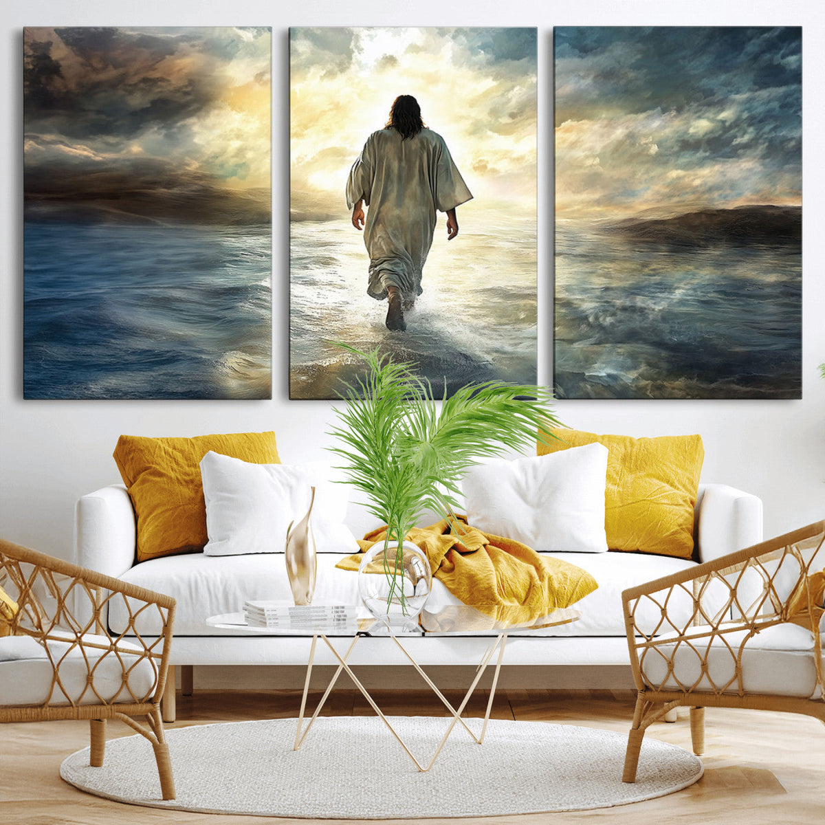 Jesus Walking on Water Wall Art | Canvas Print | Ready to Hang