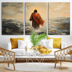 Jesus Walking on Water, Christian Wall Art, Jesus Christ Oil Painting Style Print