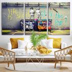 Banksy Life is Short Wall Art, Iconic Graffiti Street Art Canvas Print