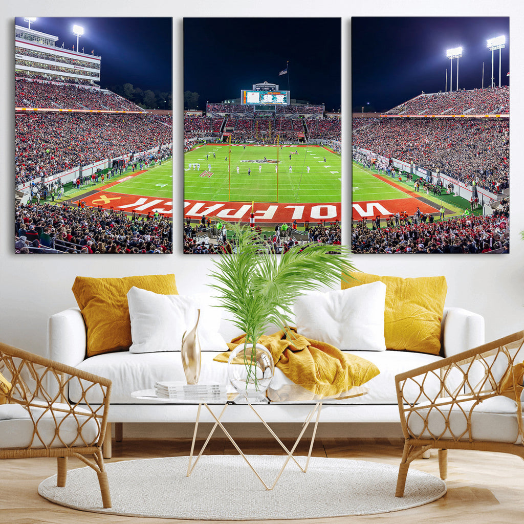 Wolfpack Football Team Print, Raleigh Carter-Finley Stadium