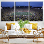 University of Michigan Wolverines Football Team Print, Ann Arbor, Home Bar Wall Decor