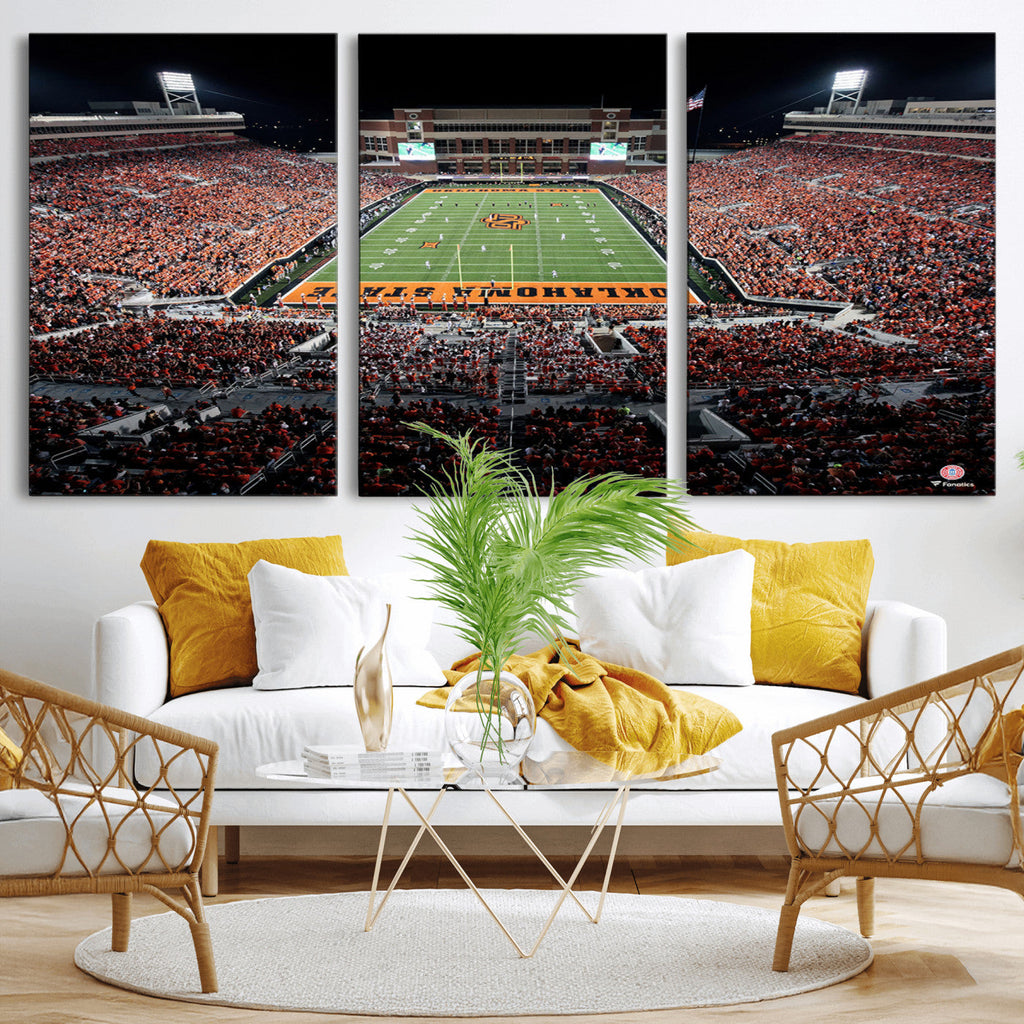 Boone Pickens Stadium Wall Art Oklahoma State Cowboys Print