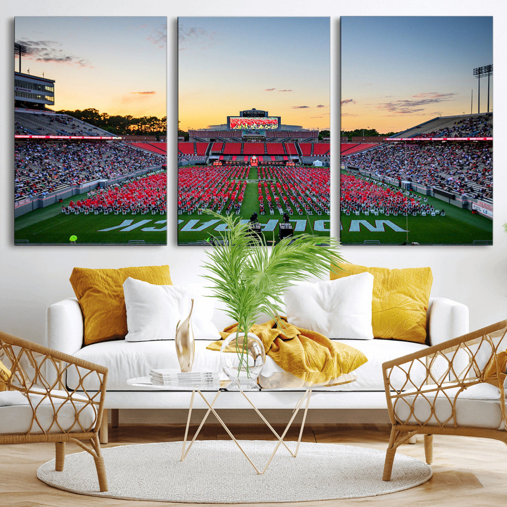 NC State Wolfpack Football Team Print Wall Art, Raleigh
