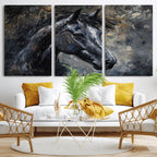 Large Abstract Horse Wall Art Canvas Print, Farmhouse Wall Art