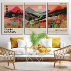 Yayoi 1986 Wall Art Print, Vibrant Wabi Sabi Japanese Abstract Design