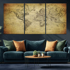 Push Pin World Map Canvas Print | Travel Tracker Wall Art