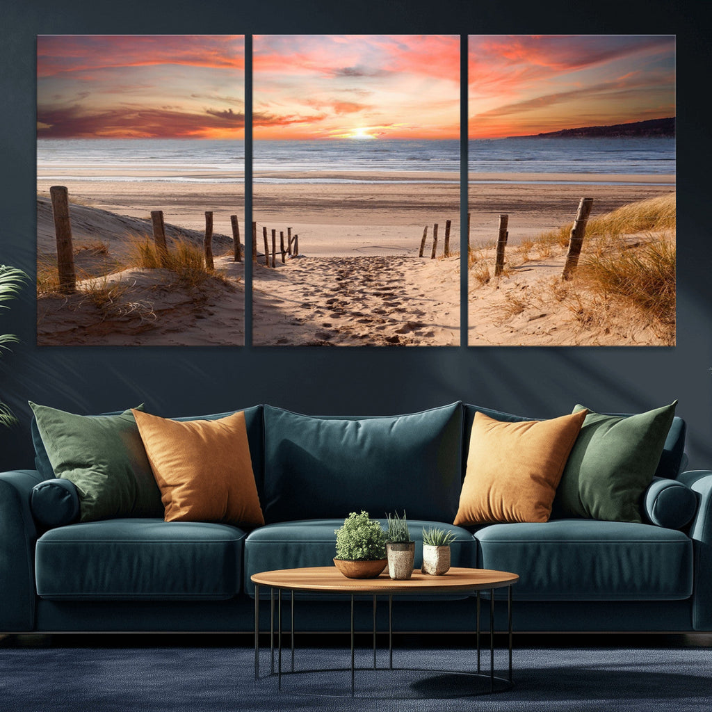 Sunset on the Sea Wall Art Canvas Print
