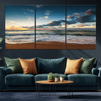 Ocean Beach Wall Art Canvas Print Sunset Artwork Print