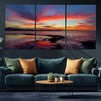 Glorious Sunset on The Beach Wall Art Canvas Print