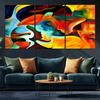 Human Love Figures Abstract Wall Art Canvas Print