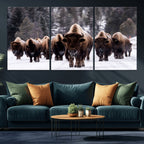 Bison Wall Art Canvas Print, Bison Herd Canvas Wall Art