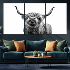 Fanny Scottish Highland Cow Cattle Art Print Farmhouse Wall Art Canvas Print