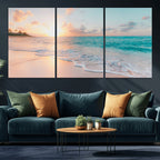Beach Wall Art, Stunning Ocean Sunset Canvas Print with Coastal Design for Relaxing Home Decor