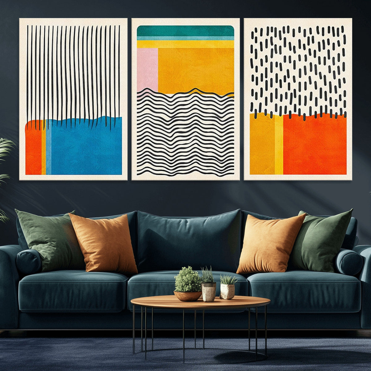 Canvas Print Wall Art Abstract Illustration Art Boho, Framed Abstract Boho Art
