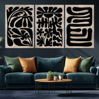 Canvas Print Wall Art Abstract Art Boho, Framed Boho Art
