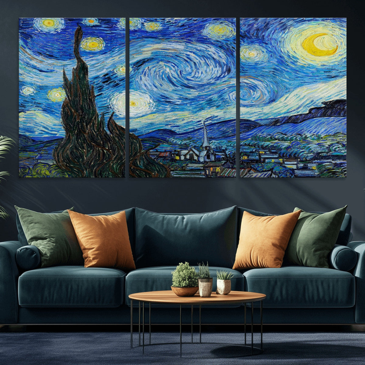 Vincent Van Gogh The Starry Night Abstract Wall Art Canvas Print