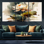 Lotus Flower Watercolor Canvas Print | A Symbol of Serenity and Growth in Soft Watercolors