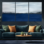 Navy Blue Abstract Wall Art Canvas Print
