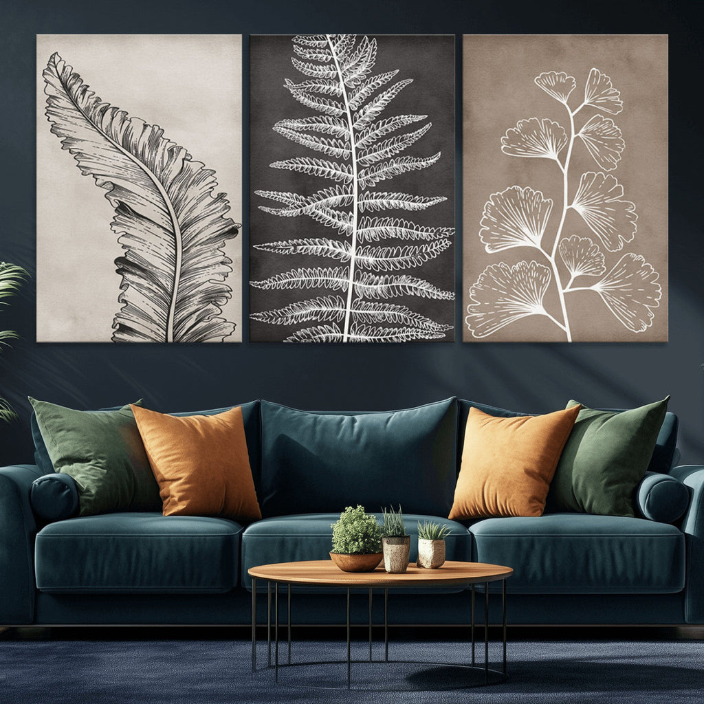 Minimalist Botanical Wall Art Canvas Print, Framed and Ready to Hang