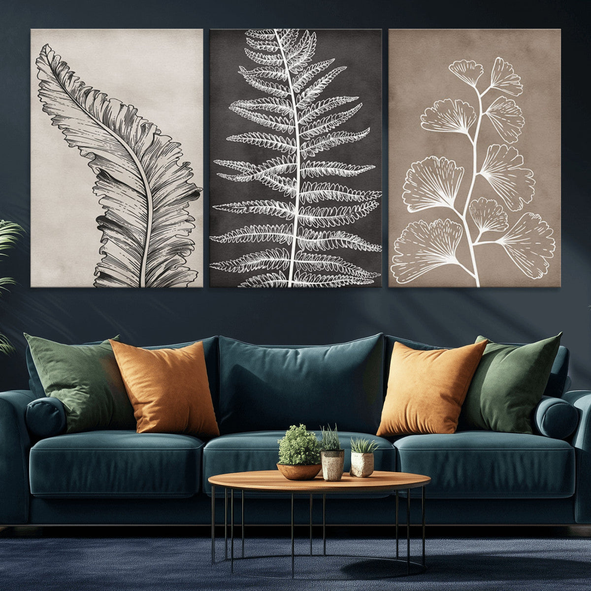Minimalist Botanical Wall Art Canvas Print, Framed and Ready to Hang