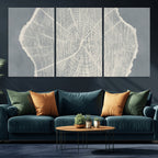 Abstract Tree Ring Wall Art Canvas Print, Framed and Ready to Hang