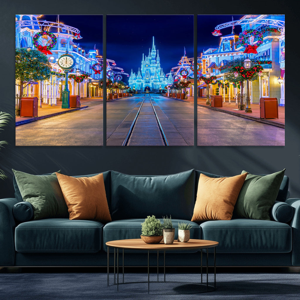 Disney Castle Wall Art | Large Magic Kingdom Canvas Artwork