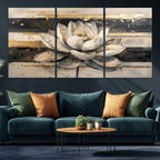 Lotus Flower Wall Art | Framed Abstract Floral Canvas