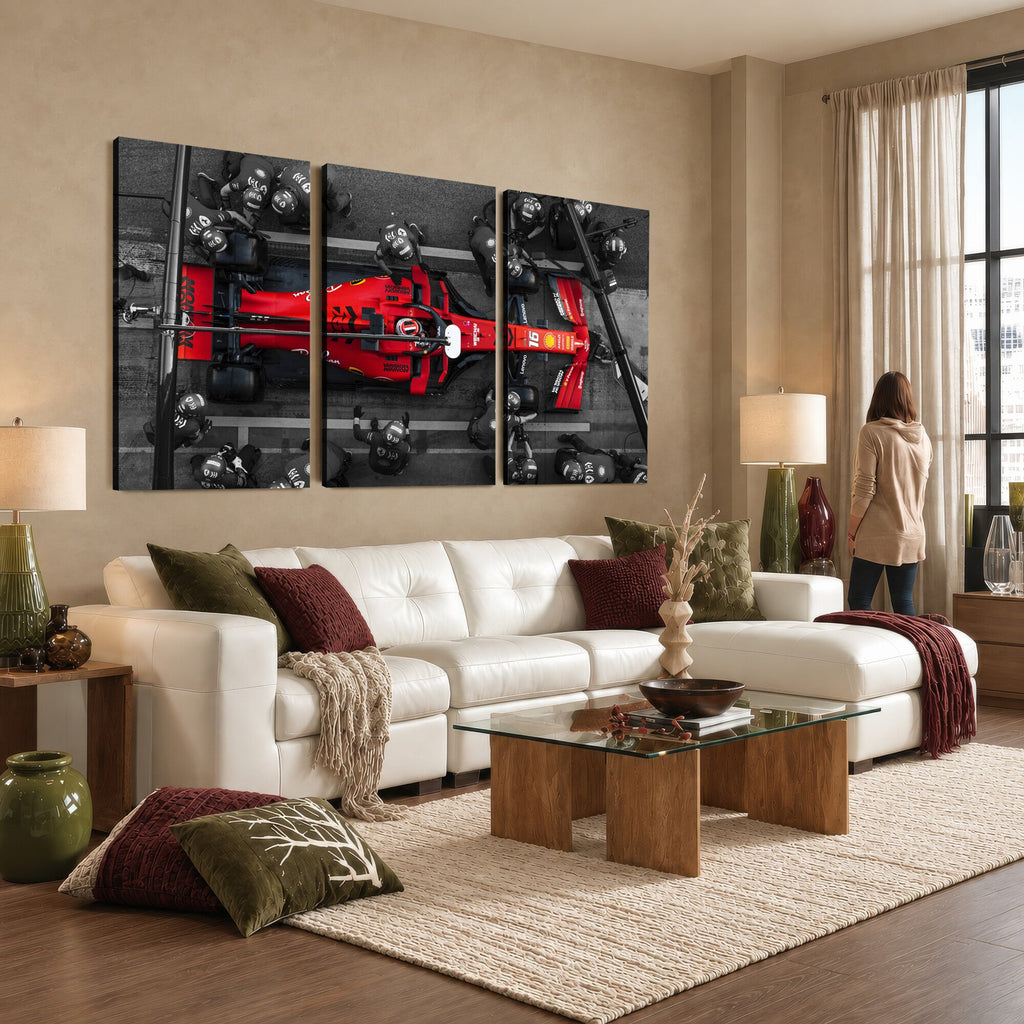 Ferrari Pit Stop Canvas Wall Art | Precision and Speed